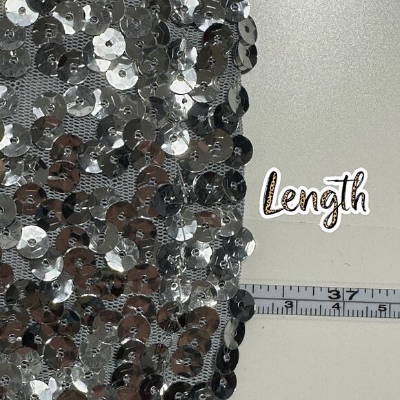 Pretty Guide Silver Sequin Bodycon Mini Dress Sz M Sleeveless Sparkly Party NWT - Picture 9 of 9